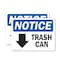 Signmission Trash Can (Down Arrow), 10 in W x Rectangle, Plastic OS-2PACK-NS-P-710-L-18722 - alternate 1